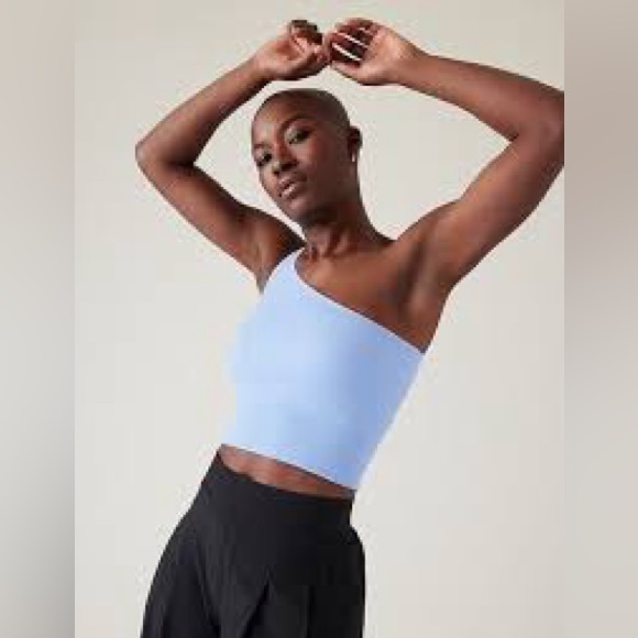 Athleta aurora seamless one shoulder tank powder blue size small - Picture 2 of 6